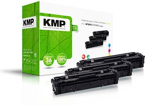 KMP H-T215VX cyan, magenta, gelb Toner kompatibel zu HP 201X (CF253XM), 3er-Set