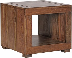 WOHNLING Couchtisch quadratisch Massivholz sheesham 50,0 x 50,0 x 45,0 cm, 1 St.