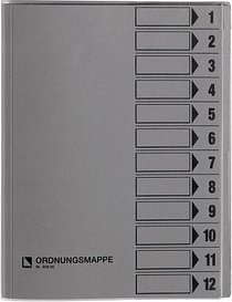bene Ordnungsmappe 12 Fächer grau