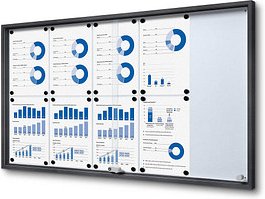 Showdown® Displays Schaukasten SLIM grau 10x DIN A4 112,6 x 5,0 x 64,1 cm, 1 St.