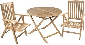 Thumbnail - Garden Pleasure Sitzgruppe SOLO, natur Holz, 3-teilig