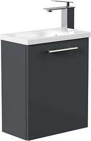 POSSEIK Waschbecken mit Unterschrank PIENI SLIMLINE grafit 40,0 x 22,0 x 49,3 cm