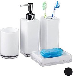 relaxdays Badaccessoires-Set weiß, 1 Set
