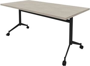 Thumbnail - Quadrifoglio Mehrzwecktisch Pop-up beton, dunkelgrau rechteckig, T-Fuß-Gestell grau, 160,0 x 80,0 x 74,0 cm