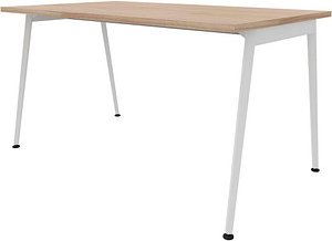 Quadrifoglio X3 Schreibtisch ulme rechteckig, 4-Fuß-Gestell weiß 140,0 x 80,0 cm