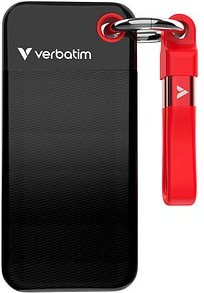 verbatim Pocket 1 TB externe SSD-Festplatte rot, schwarz