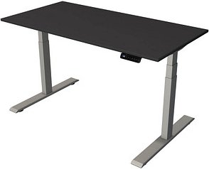 Kerkmann Smart office elektrisch höhenverstellbarer Schreibtisch anthrazit rechteckig, T-Fuß-Gestell silber 140,0 x 70,0...