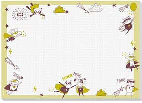 SIGEL Schreibtischunterlage Little Heroes hellgrün Papier 42,0 x 29,7 cm, 30,0 Blatt