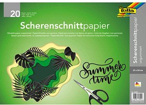 folia Scherenschnittpapier ungummiert schwarz 90 g/qm 20 Bogen