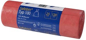 Meditrade® Müllbeutel Safebin®Typ 100 120,0 l rot 54,0 µm, 25 St.