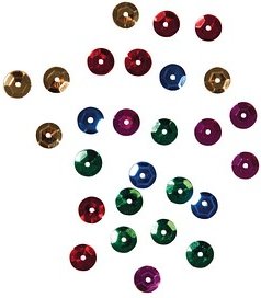 Rayher Streu-Pailletten mehrfarbig gewölbt basic Farben Ø 6,0 mm, 6 Beutel