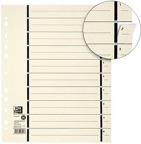 OXFORD Trennblätter 06457 DIN A4 1-10 chamois, 230 g/qm, 100 St.