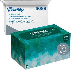 Thumbnail - Kleenex® Papierhandtücher 6088 ULTRA SOFT POP-UP Interfold-Falzung 1-lagig 18x 70 Tücher
