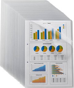 bene Sichthüllen DIN A4 transparent genarbt 0,08 mm, 100 St.