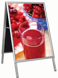 update displays Kundenstopper silber DIN B1 2 Fächer 80,0 x 6,0 x 139,0 cm, 1 St.