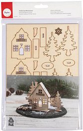 Rayher Holzbausatz Winterhäuser natur