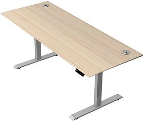 Kerkmann Move 2 Plus elektrisch höhenverstellbarer Schreibtisch ahorn rechteckig, T-Fuß-Gestell silber 200,0 x 80,0 cm
