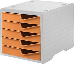 styro Schubladenbox styroswingbox apricot 275-8430.4181, DIN A4 mit 5 Schubladen