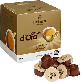 Dallmayr Crema d'Oro Kaffeekapseln, Arabicabohnen kräftig, 16 Portionen