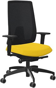Dauphin Bürostuhl Indeed mesh Stoff gelb, Gestell schwarz