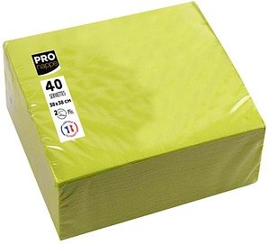 PROnappe Servietten kiwigrün 2-lagig 38,0 x 38,0 cm, 40 St.