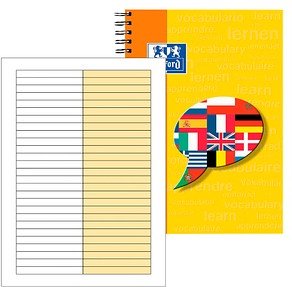 OXFORD Vokabelheft Lineatur 53 liniert DIN A5 Rand rundum, 48 Blatt, 1 St.