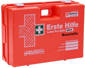 LEINA-WERKE Erste-Hilfe-Koffer Pro Safe plus Baustelle DIN 13169 + Erweiterung orange