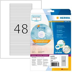 HERMA CD-Etiketten weiß, 25 Blatt