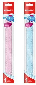 Kores® Lineal 30,0 cm, pink, blau