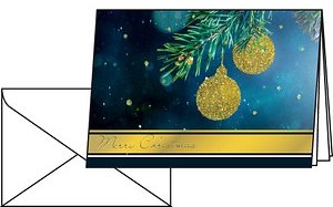 SIGEL Weihnachtskarten Golden Glitter DIN A6