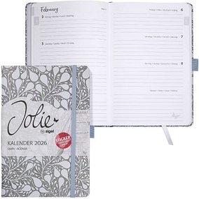SIGEL Buchkalender Jolie 2026 mittelblau, schwarz
