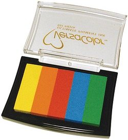 Rayher Stempelkissen Versacolor gelb/orange/rot/blau/grün 7,5 x 4,7 cm, 1 St.