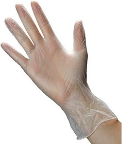 Thumbnail - Meditrade® unisex Einmalhandschuhe Vinyl 2000 PF transparent Größe L, 100 St.