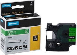 DYMO Schriftband RHINO 1805414, 12 mm weiß auf grün, 1 St.