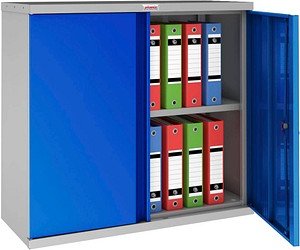 Thumbnail - phoenix Metallschrank SCL0891GBK grau, blau 1 Fachboden 91,5 x 37,0 x 83,0 cm, zerlegt