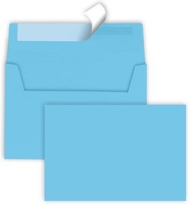 tecno Briefumschläge colors DIN C6 ohne Fenster blau haftklebend 25 St.