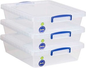 Really Useful Box Aufbewahrungsboxen 3x 10,5 l transparent 38,3 x 46,0 x 11,3 cm, 3 St.