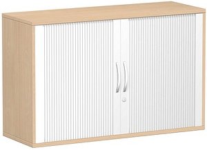 Thumbnail - geramöbel Flex Rollladenschrank buche, silber 1 Fachboden 120,0 x 42,5 x 72,0 cm