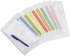 10 FolderSys Dokumententaschen Index DIN A5 transparent genarbt 0,20 mm