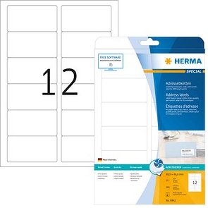 Thumbnail - 300 HERMA Adressetiketten 8842 weiß 88,9 x 46,6 mm