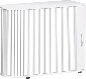 Thumbnail - geramöbel Flex Rollladenschrank weiß, silber 1 Fachboden 100,0 x 40,0 x 83,0 cm