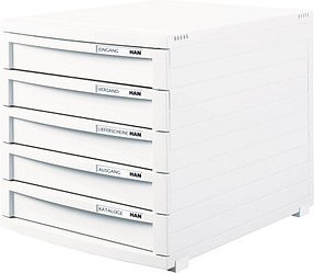 Thumbnail - HAN Schubladenbox Contur weiß 1505-12D, DIN B4 mit 5 Schubladen, 1 St.