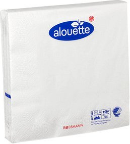 alouette Servietten weiß 3-lagig 33,0 x 33,0 cm, 30 St.