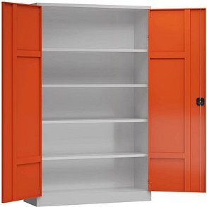 Thumbnail - ClassiX Metallschrank X-530374 feuerrot, lichtgrau 120,0 x 42,0 x 194,5 cm, aufgebaut, 1 St.