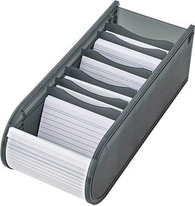 Thumbnail - WEDO Karteikasten DIN A8 für 500 Karteikarten grau mit Deckel