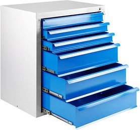 Thumbnail - ADB MAMMUT Schubladenschrank lichtgrau, lichtblau 6 Schubladen 70,0 x 43,5 x 75,0 cm