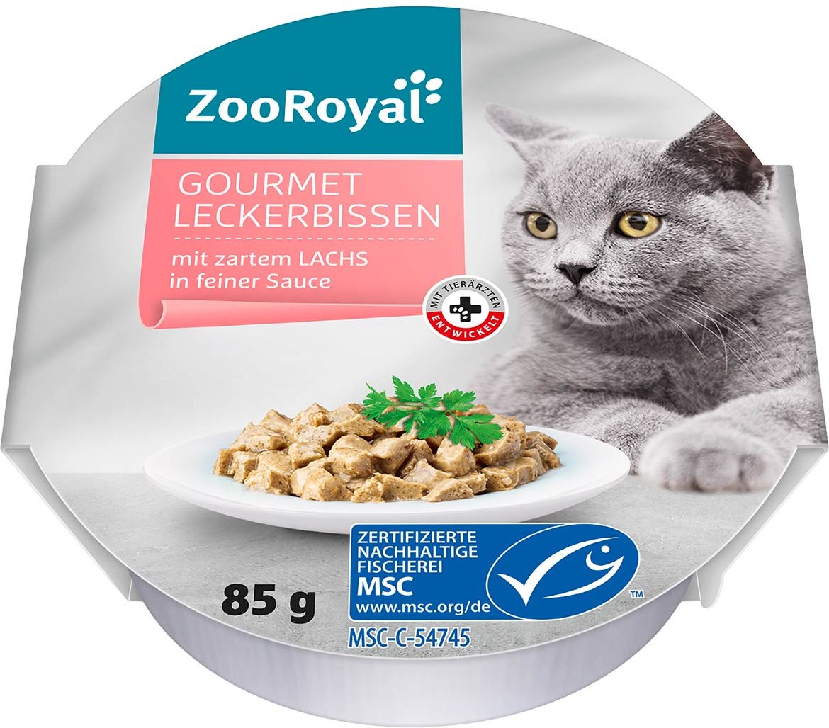 ZooRoyal Gourmet Leckerbissen Lachs in Sauce 12x85g