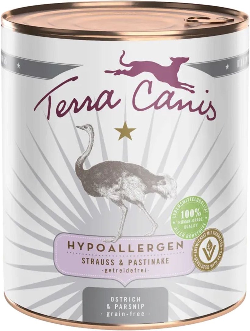 Terra Canis HYPOALLERGEN – Strauß mit Pastinake, getreidefrei 6x800g