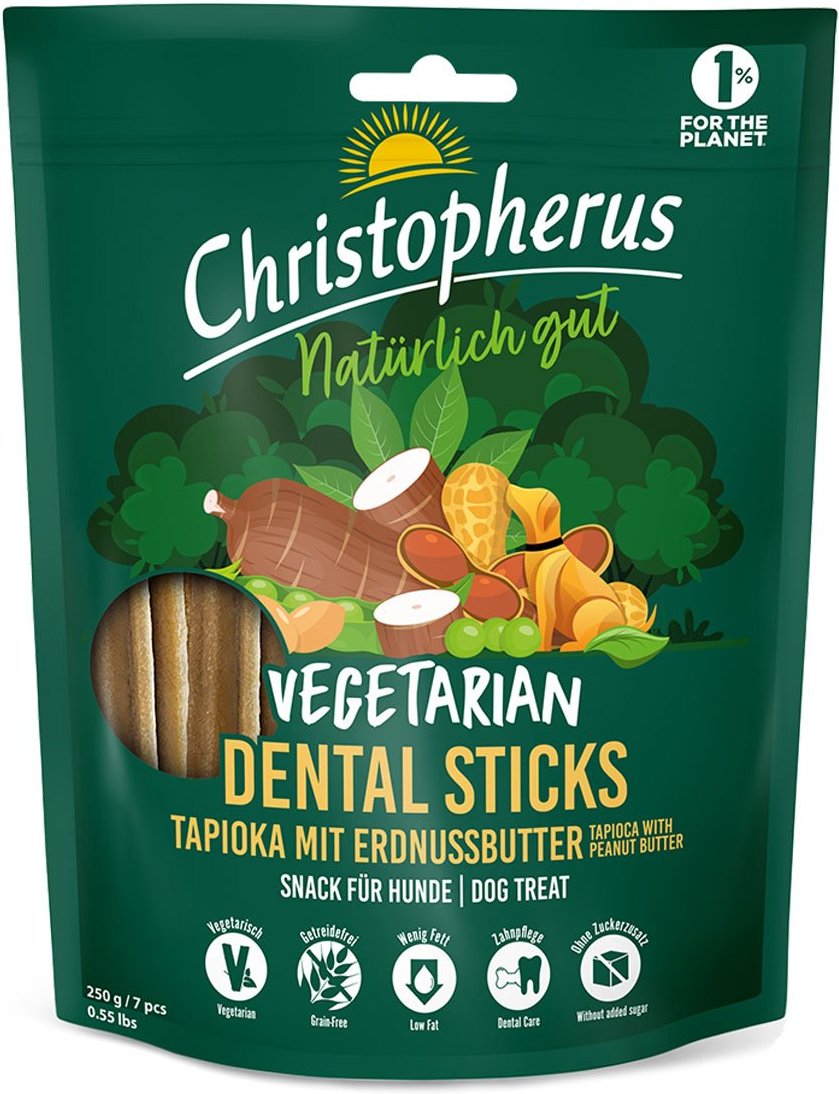 Christopherus Vegetarian - Dental Stick - Tapioka mit Erdnussbutter 250g