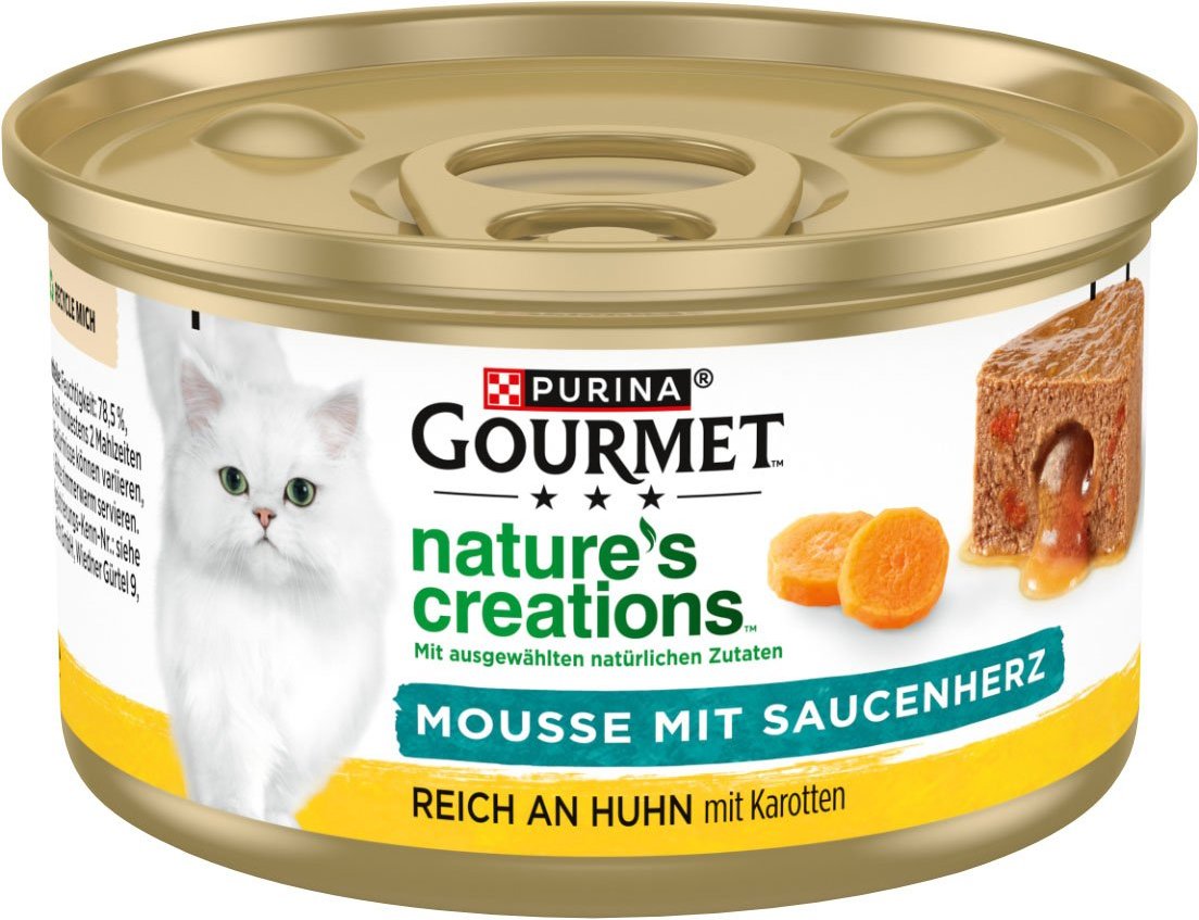 GOURMET Natures Creations Mousse mit Saucenherz Huhn 12x85g